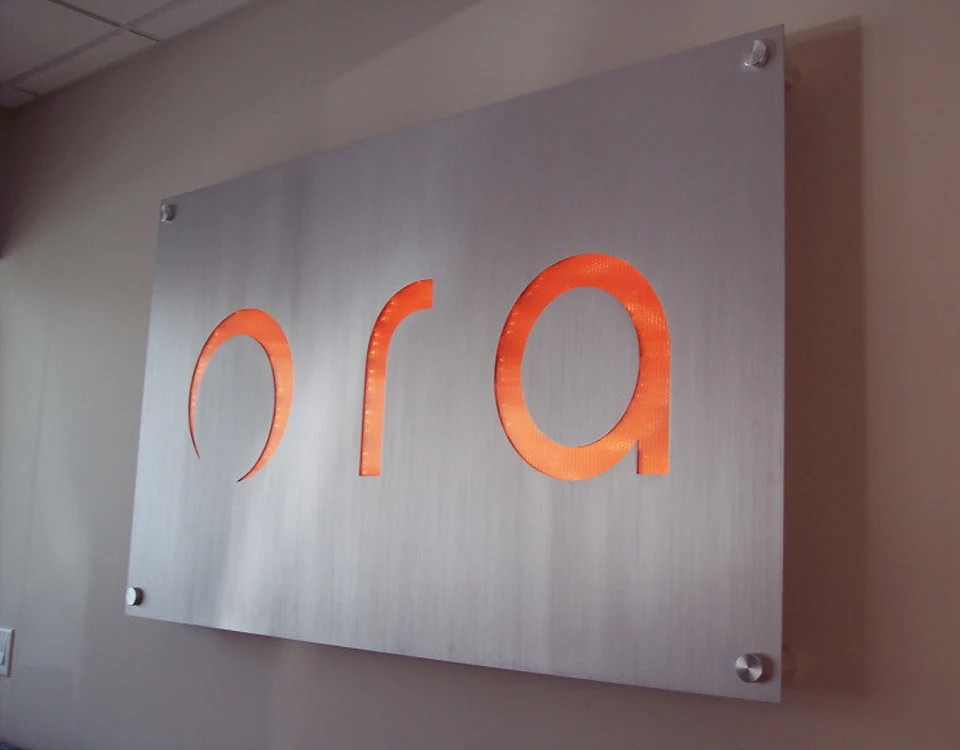 ACP Plate with Revers Cut Letters Acrylic Plate on Back in Dubai