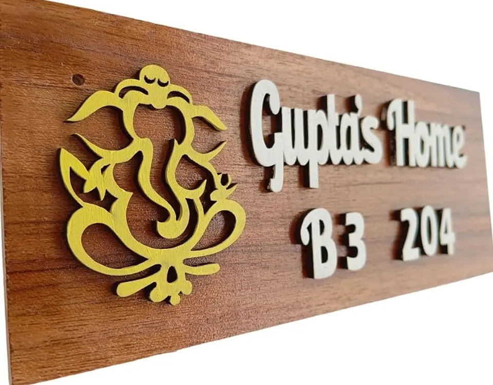 Wooden Plate with Acrylic 3D Letters in Dubai