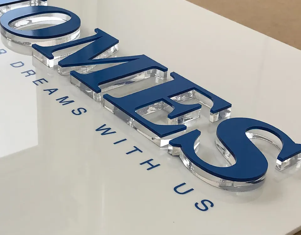 Acrylic Plate with Etching & Colored Letters in Dubai