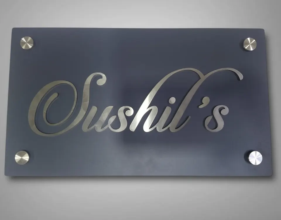 Acrylic Plate with SS & Acrylic 3D Letters in Dubai