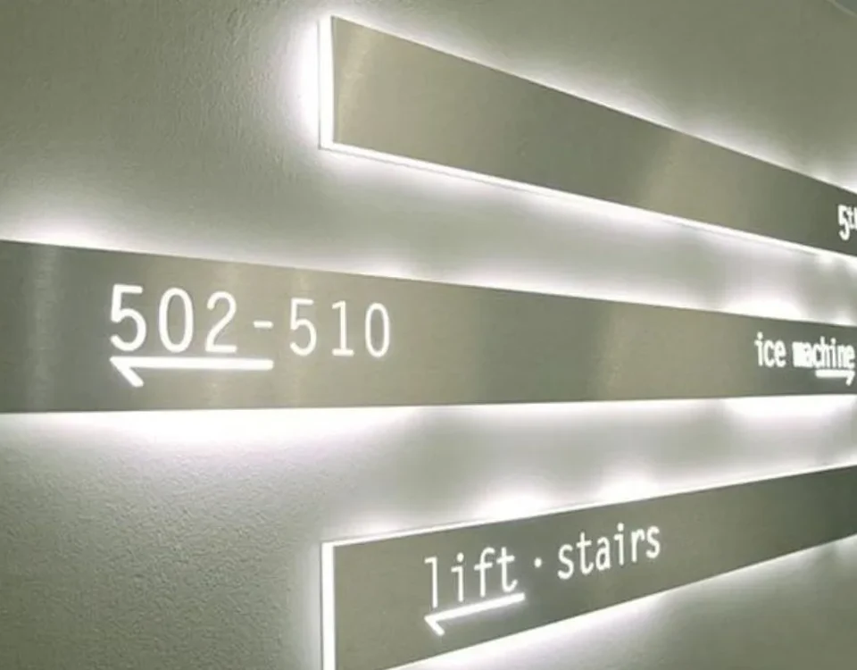 Acrylic + SS with Revers Cut Letters in Dubai