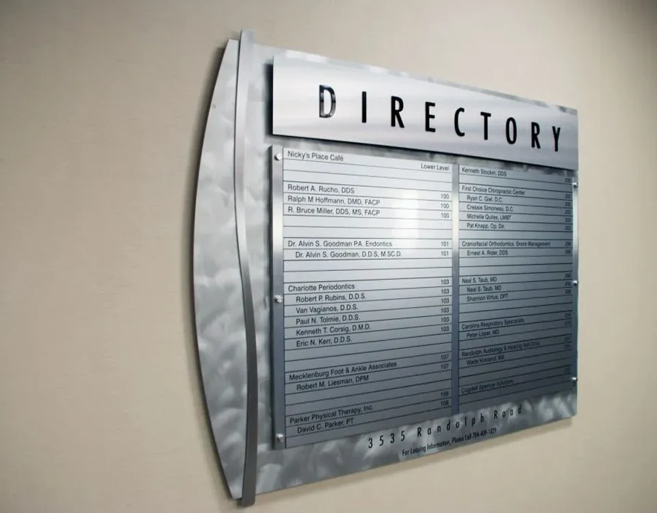 Acrylic + SS Plates + Vinyl Cut Letters in Dubai