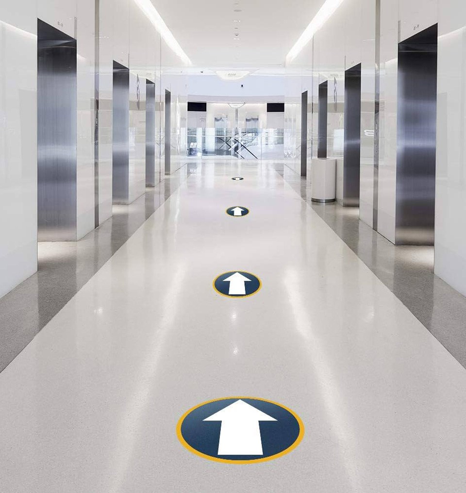 Floor direction stickers in Dubai