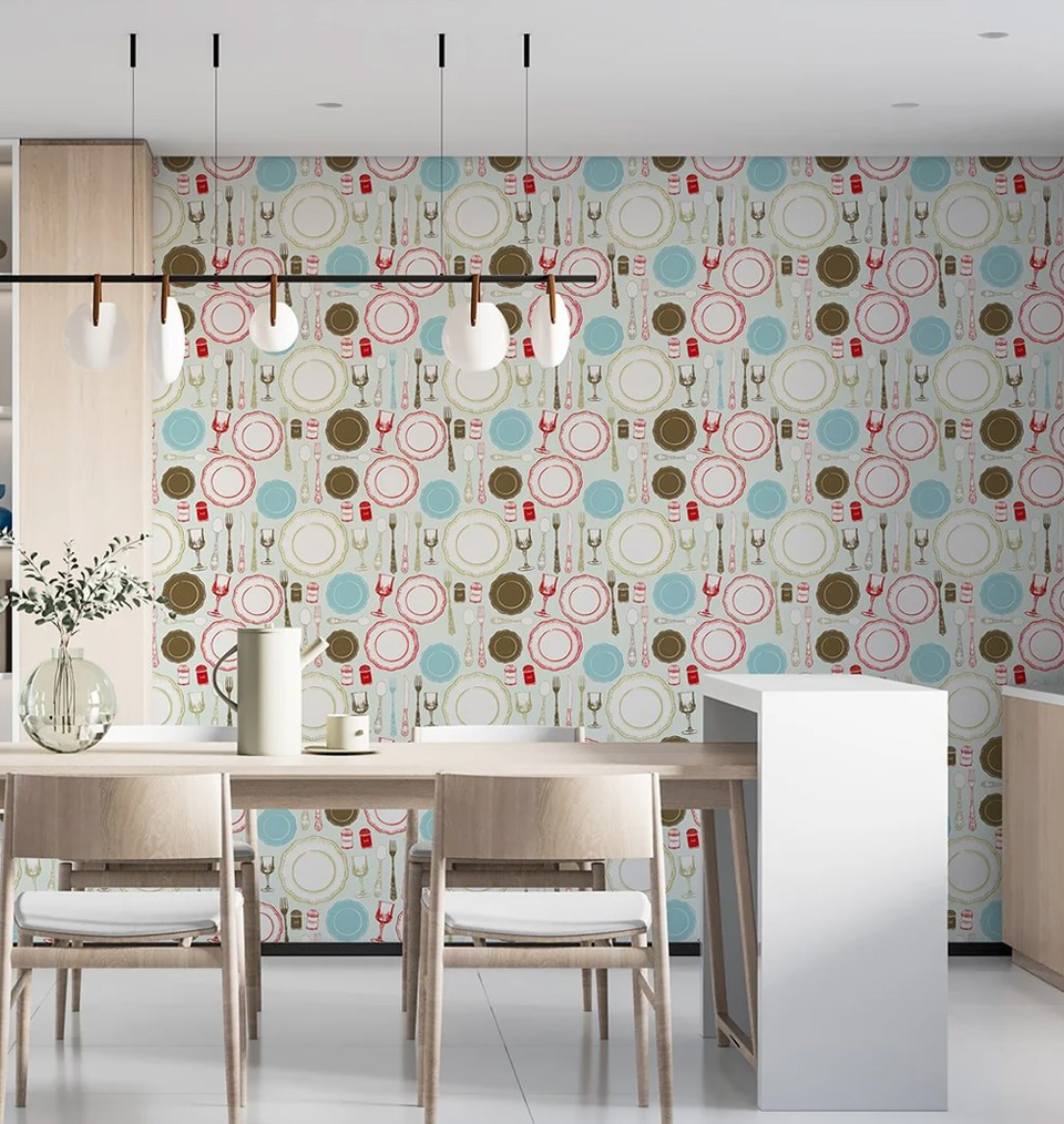 Kitchen wallpaper design in Dubai