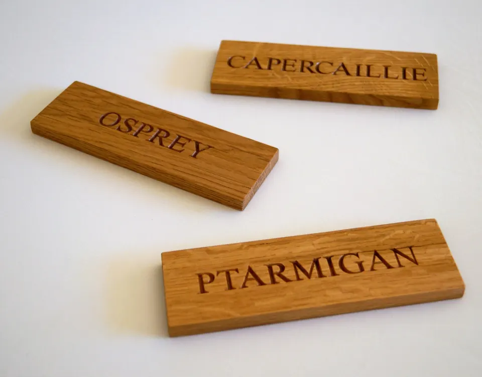 Wooden Plate with Laser Engraved Letters in Dubai