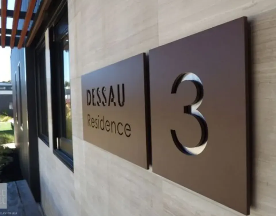 Wooden Plate with Revers Cut Letters in Dubai