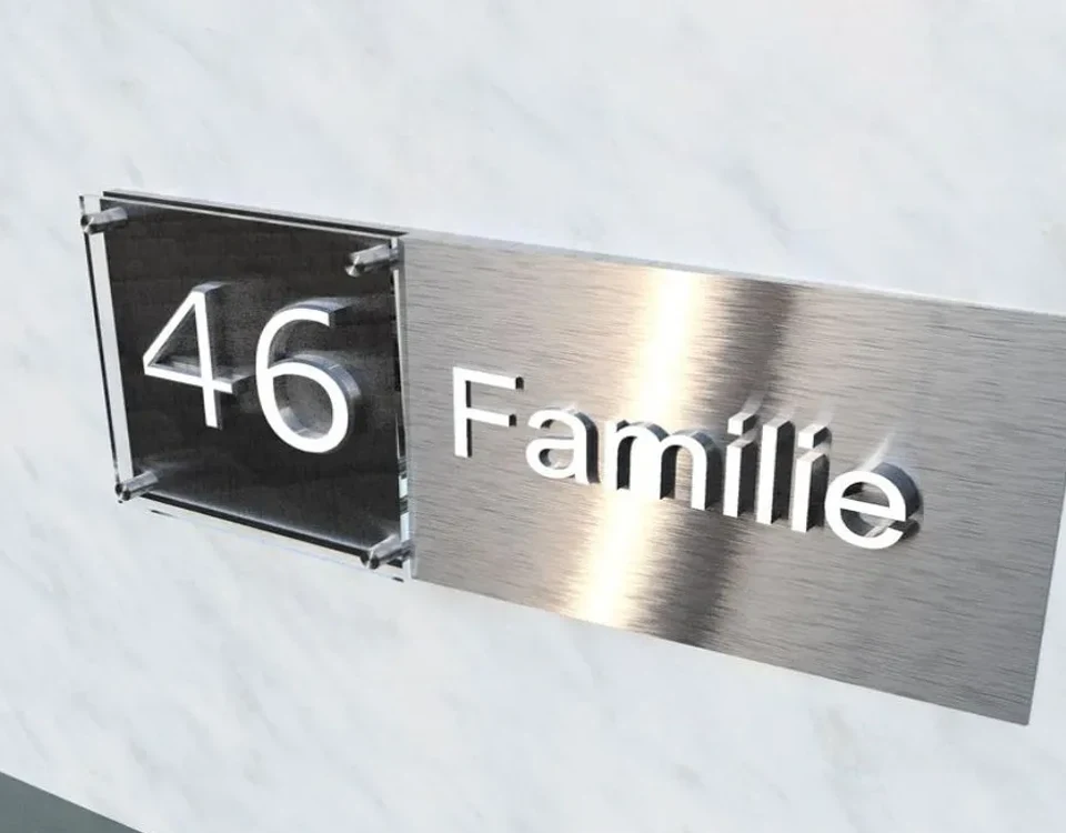 SS Brush Finish + Acrylic Plate 3D Acrylic Cut Letters in Dubai