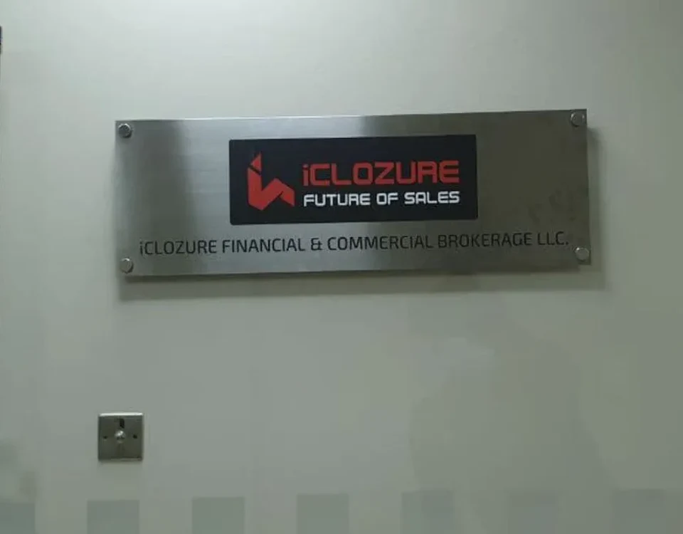 SS Brush Finish Plate with UV Direct Printing in Dubai