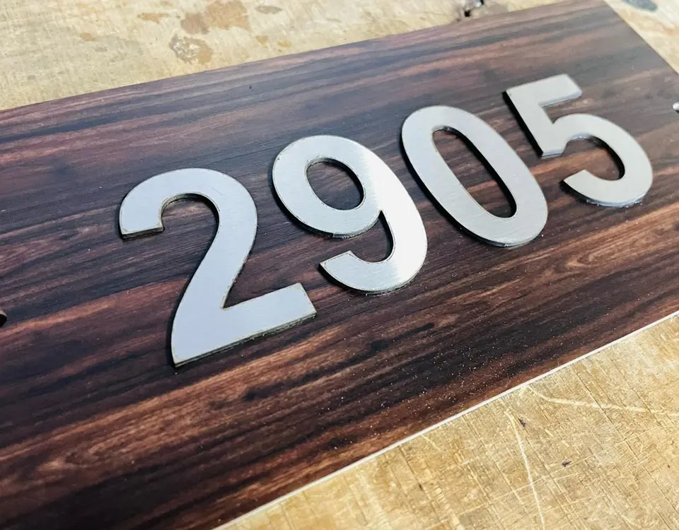 Wooden Plate with SS 3D Letters in Dubai