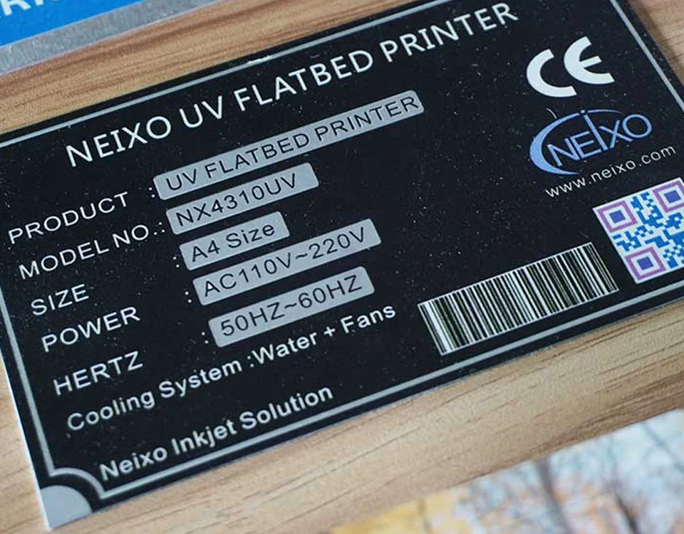 Metal Label with UV Direct Printing in Dubai